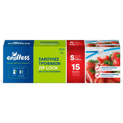 Σακούλες Τροφίμων με Zip Lock Μικρές 1L 15Τεμάχια Endless 2999110104