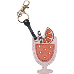 LE PANDORINE - Shaped charm keyring with orange gold lobster clasp