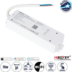 GLOBOSTAR(R) 71437 MiBoxer WL1-P75V24 CORE Smart Τροφοδοτικό Dimmer / Controller 1CH AC 200-240V σε DC 24V 3A 75W Max IP20 - WiFi + RF 2.4GHz + Push Dimming - M19xΠ5.5xΥ3.2cm