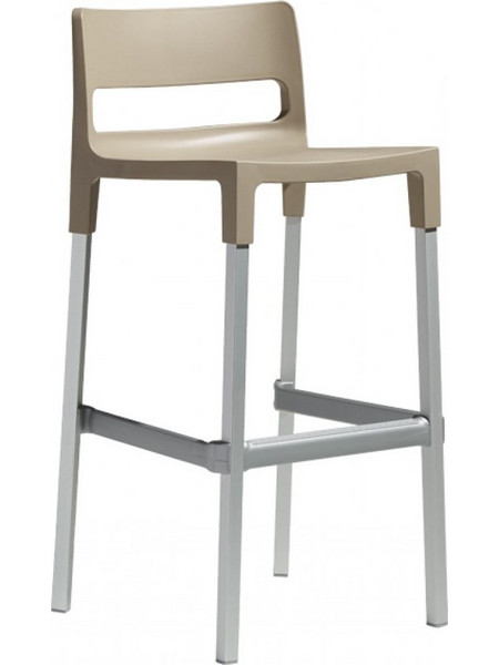BAR STOOL DIVO (ART. 22260) -Σκαμπό μπαρ αλουμινίου σκελετός και κάθισμα τεχνοπολυμέριο 65 υψος (ελαχιστη παραγγελια 4 τμχ)