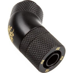 BITSPOWER G1/4'' CARBON BLACK DUAL ROTARY 45-DEGREE COMPRESSION FITTING FOR ID 8MM OD 11MM TUBE