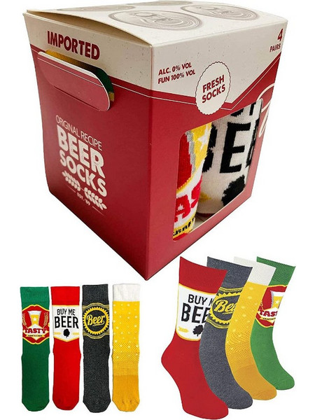 Σετ 4 Ζευγάρια Κάλτσες Boxt Socks Beer Socks No 39-44