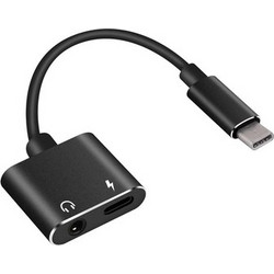 Powertech POWERTECH αντάπτορας USB-C σε USB-C & 3.5mm θηλυκό CAB-UC031, μαύρος