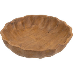 Artekko Woody Καφέ Διακοσμητική Πιατέλα από Ξύλο Teak (25x25x6)cm