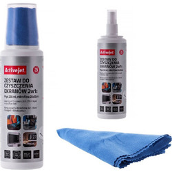 Activejet AOC-269 Liquid, Screen cleaning kit 2in1 250 ml, 20x20 cm