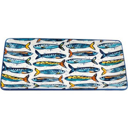 Πιατέλα κεραμική με ψάρια 24,7x11,5cm - Plastona