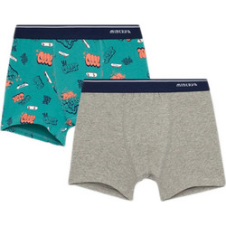 Minerva Παιδικό Boxer Αγόρι Take Easy - Διπλό Πακέτο, Χρώμα Γκρι Μελανζέ-Πράσινο