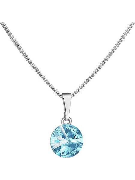 Κολιέ από ορείχαλκο με κρύσταλλα Swarovski(R) 0.8cm aquamarine (F1151)