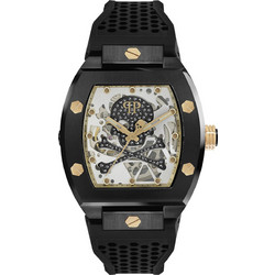 Philipp Plein Ανδρικό Ρολόι Αυτόματο με Μαύρο Καουτσούκ Λουράκι PWBAA0521