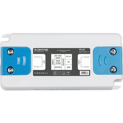 GLOBOSTAR(R) PLUX GLB-107-0009 Τροφοδοτικό/Μετασχηματιστής Class II SELV 12W 1A AC 220-240V σε DC 12V IP20 - Λευκό Ματ - Μ9.9 x Π4.6 x Υ1.1cm