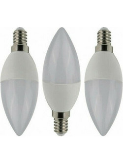 Eurolamp Λάμπες LED Σετ 3τμχ 8W-55W για Ντουί E14 και Σχήμα C37 Θερμό Λευκό 690lm