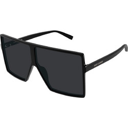 Saint Laurent SL909 001 Γυναικεία Γυαλιά Ηλίου Μάσκα Κοκάλινα Μαύρα με Μαύρο Φακό