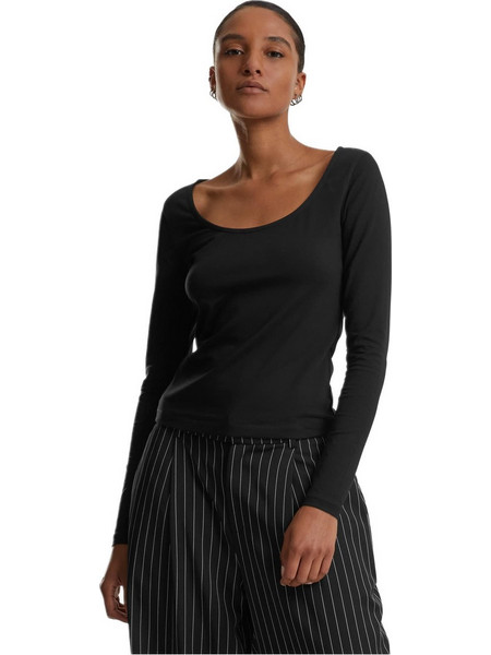 Ladies Wide Neck Longsleeve Urban Classics TB7162-00007 black