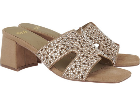 Exe Shoes Γυναικεία Παπούτσια FLATS MULES 70V-720 Μόκα Καστόρι Στράς W470V72031Y8