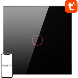Smart Light Switch WiFi Avatto TS02-EU-B1 1 Way TUYA (black)