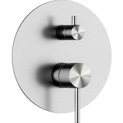 Eternity S12058 Karag Σατινέ Εντοιχιζόμενη Μπαταρία Μίκτης Λουτρού 2 Εξόδων Ανοξείδωτο Ατσάλι 316