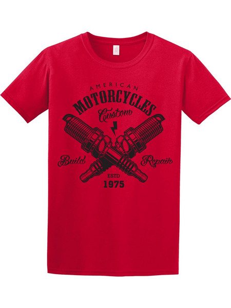 American Motorcycles Custom Unisex T-Shirt ΚΟΚΚΙΝΟ