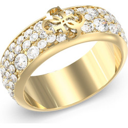 GUESS STEEL 4G SUPREME JUBR06403JWYG-No.54 Δαχτυλίδι Χρυσό Με Πέτρες Και Λογότυπο