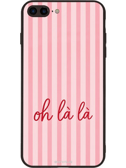 Sonique Stripe Stories Series Θήκη με Σχέδιο «Oh La La» Pink (iPhone 8 Plus / 7 Plus)