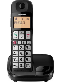 Panasonic KX-TGE310GRB Ασύρματο Τηλέφωνο με Ανοιχτή Ακρόαση για Ηλικιωμένους Μαύρο