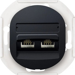 Ηλεκτρολογικό EON Data Socket E614.E1 2xRJ45 Cat 5e UTP Black