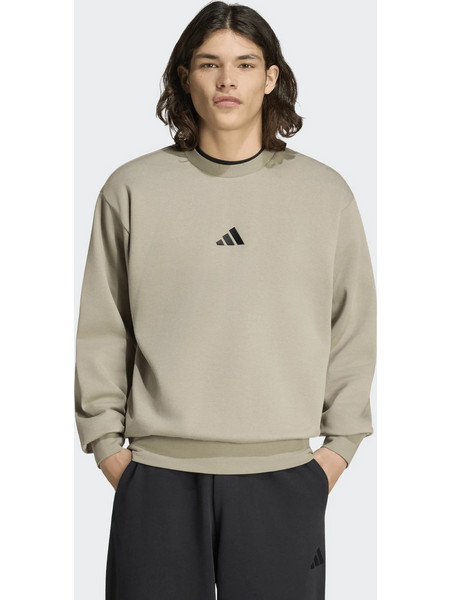 adidas Essentials FeelCozy Fleece Sweatshirt KF2366 Ανδρική Μπλούζα Φούτερ - Μπεζ