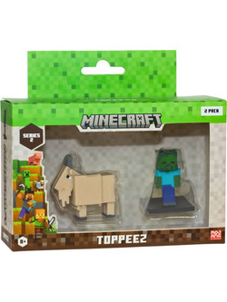 Minecraft - 3D 6 cm Figure 2 pack window box S2 - Goat og Baby Zombie