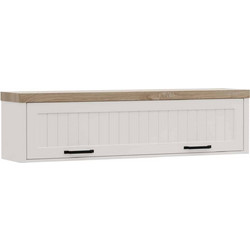 VERNE ΡΑΦΙ ΤΟΙΧΟΥ ΚΡΕΜΑΣΤΟ 137.9x30x35cm χρώμα Λευκό-Φυσικός Δρυς