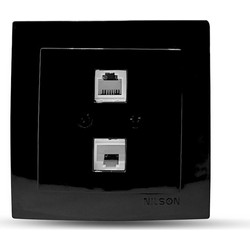 GEYER Μαύρη πρίζα δικτύου RJ45-CAT6-RJ11