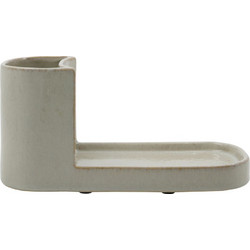 Meraki - Brush and soap holder, MKDatura - Shellish grey - l: 26 cm, w: 10.5 cm, h: 12.5 cm - Home and Kitchen