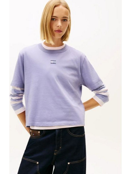 Tommy Hilfiger Γυναικείο Logo Τ-shirt Σε Boxy Γραμμή Periwinkle Dusk (DW0DW22202)