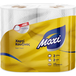 Maxi 2x129γρ 2Φύλλο Χαρτί Κουζίνας Λευκό