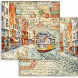 Stamperia Χαρτί Scrapbooking 30,5X30,5cm Διπλής Όψης Tram