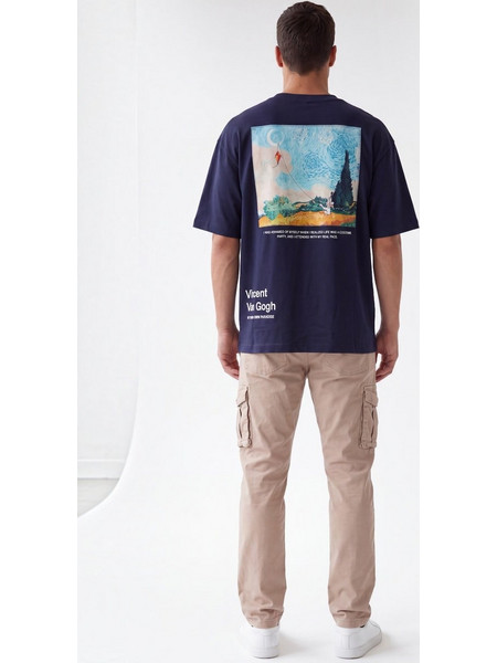 T-SHIRT BLUE CANVAS - ΜΠΛΕ