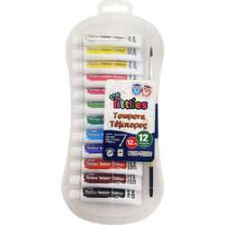 Τέμπερες Τhe littlies Mε Ξύλινο Πινέλο 12 χρώματα x 12ml (000646814)