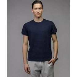 Devergo Ανδρικό Ριγέ T-Shirt 4016 - Navy Blue