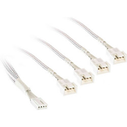 Kolink 1-4 PWM Fan Splitter Cable - 35cm, braided, White