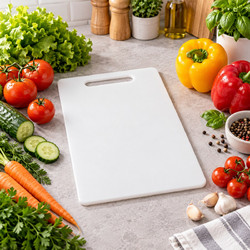 Δίσκος Κοπής Πλαστικός Λευκός 43x27cm Πάχους 1cm Kmtstyle 2406795 - KmtStyle
