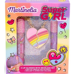 girl 2 lip glosses with necklace set