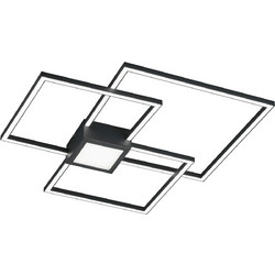 Trio Lighting Hydra Μοντέρνα Μεταλλική Πλαφονιέρα Οροφής με Ενσωματωμένο LED σε Μαύρο χρώμα 65.5cmΚωδικός: 676210442