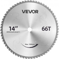 Λεπίδα Πριονιού VEVOR 355,6 mm 66 Δόντια με Κεραμική Επικάλυψη για Κοπή Μετάλλων, Συμβατή με Πριόνια Κοπής, 4000 Κοπές, Κοπή Λείων Επιφανειών Χωρίς Γρέζια, Μείωση Θορύβου και Οπές Απώθησης Θερμότητας