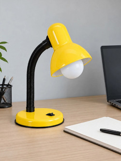 GLOBOSTAR(R) STUDENT GLB-102-0013 Μοντέρνο Επιτραπέζιο Φωτιστικό Πορτατίφ με Ντουί 1 x E27 AC 220-240V IP20 - Κίτρινο + Μαύρο - Μ14 x Π14 x Υ32cm GLB-102-0013