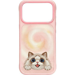 Nimmy Big Eyed Lying Ragdoll Cat MagSafe Back Cover Pink (iPhone 18 Pro Max / 17 Pro Max)