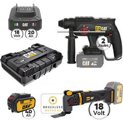 CAT Combo-52 Σκαπτικό DX2120B, Πολυεργαλείο DX41B, Πλαστική βαλίτσα