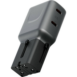 ENERGEA Wall Charger Travelgo Adapter 65 2xUSB-C 65W Gunmetal - (TGA-65-GUN)