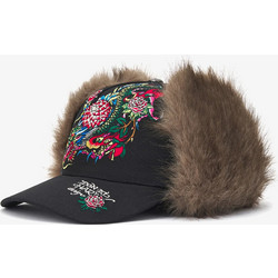 Ed Hardy Crawling Dragon Trapper 5 Panel Ανδρικό Καπέλο Jockey με Δίχτυ Trucker Μαύρο ED6122