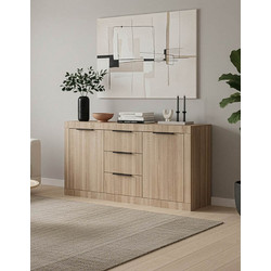 Μπουφές Doha pakoworld σε sonoma απόχρωση 150x45x80.5εκ κωδ. 0060-361-000100