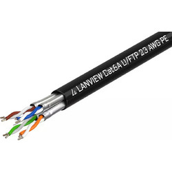 Lanview U/UTP Cat.6a Καλώδιο Δικτύου Ethernet 500m Black LVN122445
