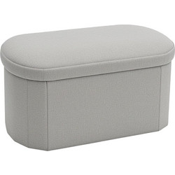Σκαμπό-μπαούλο Otto pakoworld ύφασμα μπουκλέ σε κρεμ-ivory 76x38x38 εκ