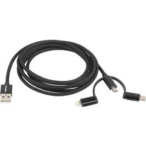LANBERG 3IN1 CABLE USB-A(M) TO MICRO-B(M)+LIGHTNING(M)+USB-C(M) 2.0 1M BLACK